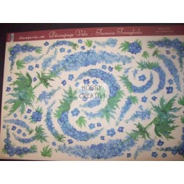 carta velo- fiori azzurri stamperia