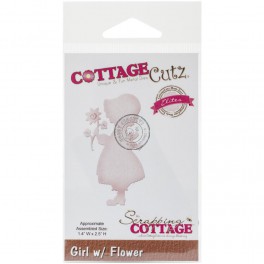 cottage cutz girl w/ flower CCE212