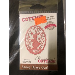 cottage cutz spring bunny oval CCE462
