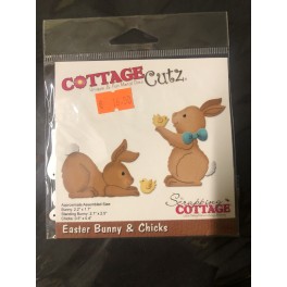 cottage cutz easter bunny & chicks CC235