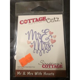 cottage cutz Mr & Mrs with hearts CC322