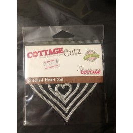 cottage cutz stitched heart set CCB009