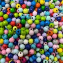 8 perline in legno da 8mm colori misti