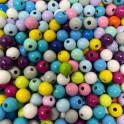 8 perline in legno da 10 mm colori misti