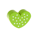 Perlina sagomata cuore a pois verde