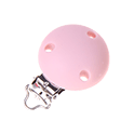 Clip in silicone rosa per catenelle portaciuccio