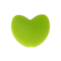 Perlina sagomata cuoricino in silicone 20 mm verde chiaro