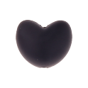 Perlina sagomata cuoricino in silicone 20 mm nera