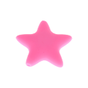 Perlina sagomata in silicone stella 45 mm rosa acceso