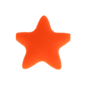 Perlina sagomata in silicone stella 45 mm arancione