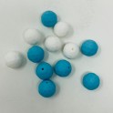 Perlina sagomata in silicone 15 mm azzurra