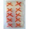 10 fiocchi fiocchetti raso sp. 3 mm arancio