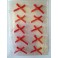 10 fiocchi fiocchetti raso sp. 3 mm rossi