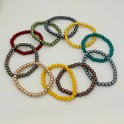 5 basi elastiche per bracciali con perle colorate