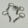 Anelli portachiavi con chiusura a scatto e catena a maglia color argento - 5 pezzi
