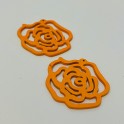 Rosa in filigrana di legno arancio - 2 pezzi