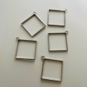 Open Bezel - Quadrato color argento nickel free