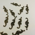 Charm cavalluccio marino color bronzo nickel free - 5 pezzi