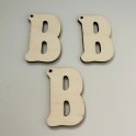 Lettera B forata in multistrato di betulla - 1 pezzo