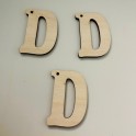 Lettera D forata in multistrato di betulla - 1 pezzo