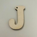 Lettera J forata in multistrato di betulla - 1 pezzo