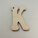 Lettera K forata in multistrato di betulla - 1 pezzo